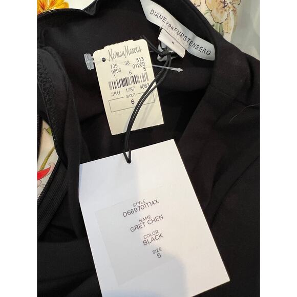 Diane Von Furstenberg DVF Gretchen Stretch Jersey Knit Dress Black 6 - Picture 8 of 10